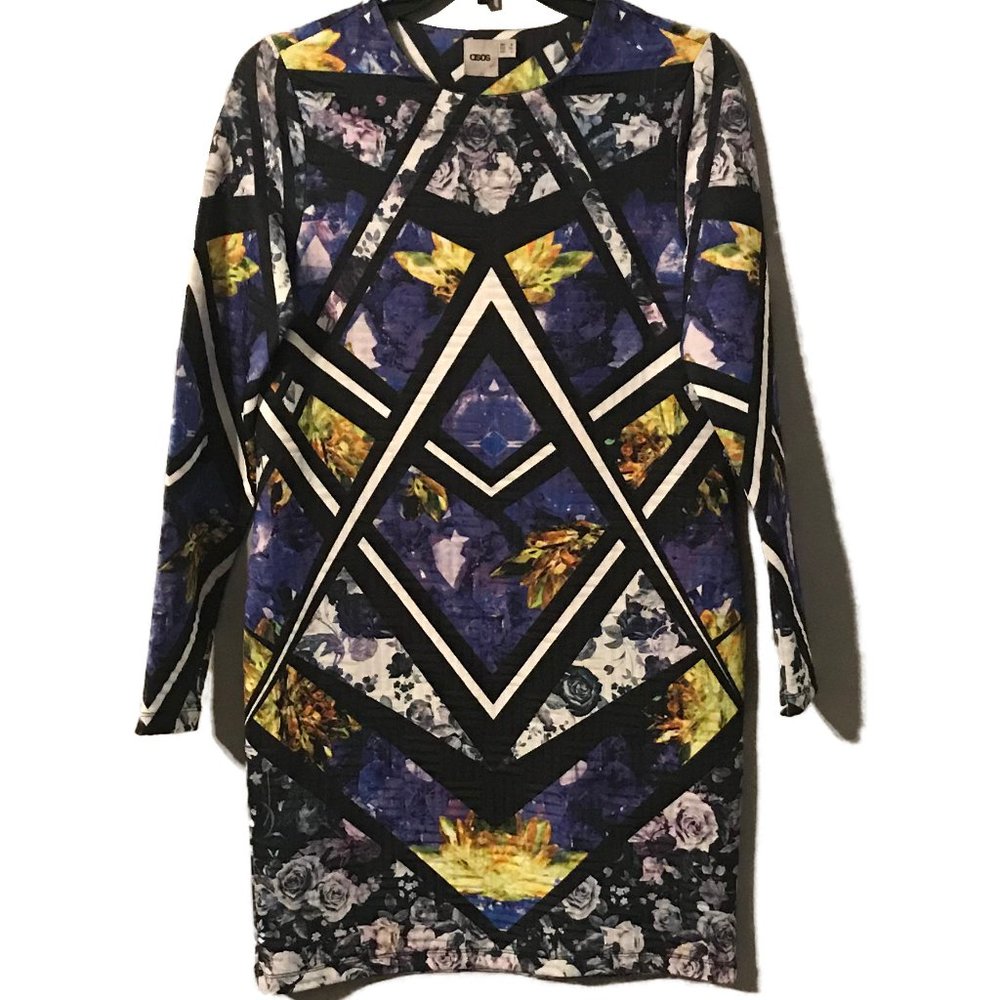 ASOS Floral Bodycon Long Sleeve Dress
